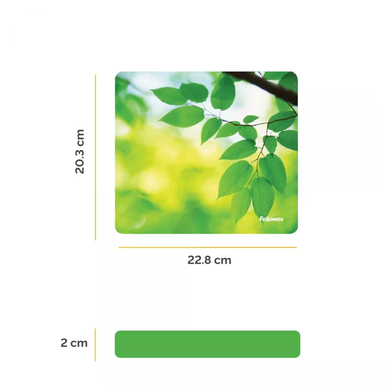 Fellowes Earth Series pelės kilimėlis Lapai, žalias, paveikslėlis, plastikas, guma, neslidi apačia
