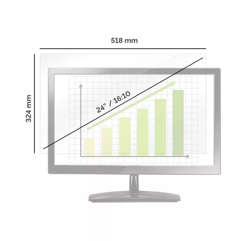 Fellowes PrivaScreen 61 cm (24 colių) monitoriaus berėmio ekrano privatumo filtras