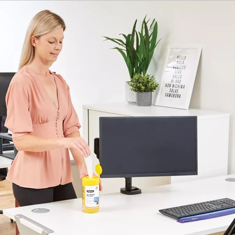 Fellowes 100 Screen Cleaning, įrangos valymo drėgnos servetėlės, LCD/TFT/Plasma, Įvairiaspalvė, 82 mm, 82 mm, 170 mm
