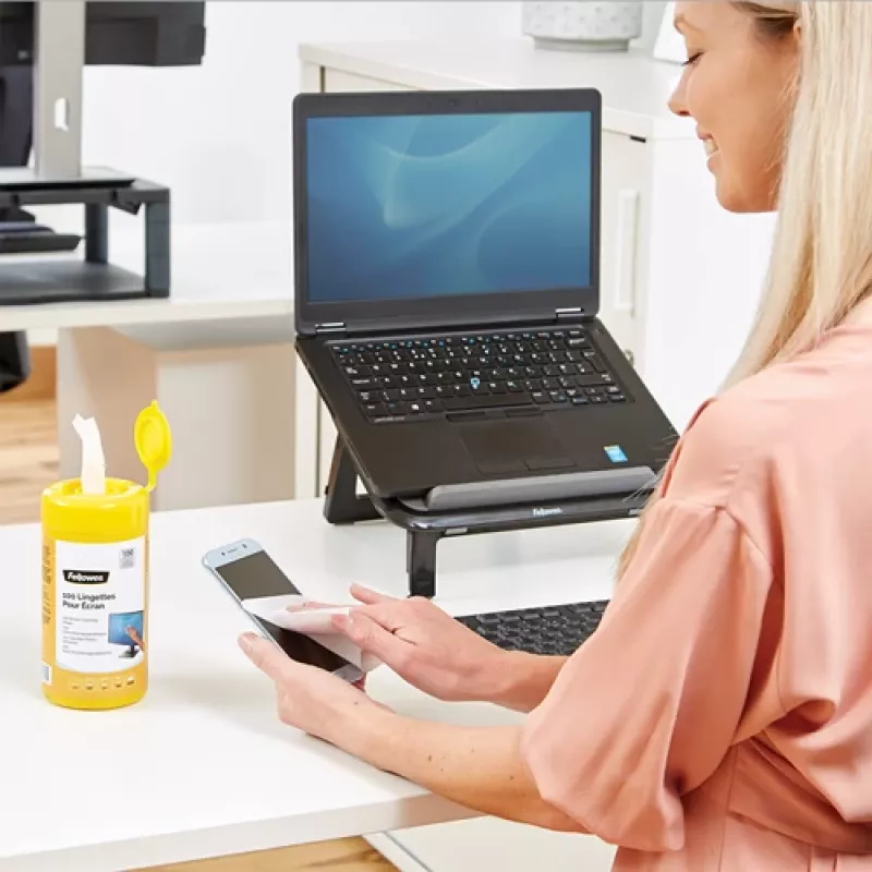 Fellowes 100 Screen Cleaning, įrangos valymo drėgnos servetėlės, LCD/TFT/Plasma, Įvairiaspalvė, 82 mm, 82 mm, 170 mm