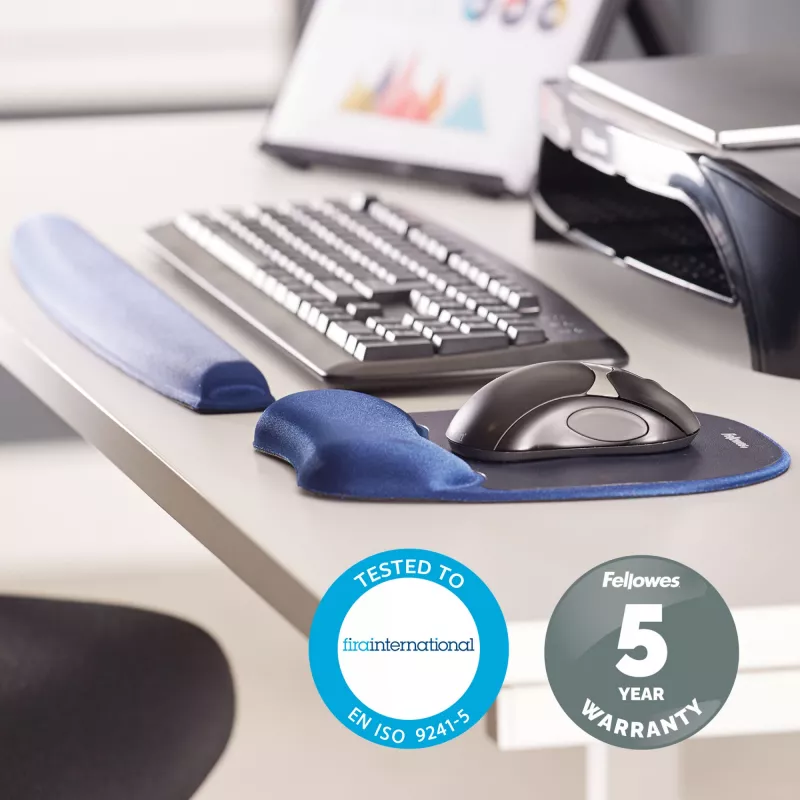 Pelės kilimėlis Fellowes Memory Foam pelė Pad/Wrist Rest Sapphire