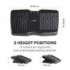 „Fellowes“ kojų atrama po stalu – „Refresh“ pėdų atrama, ergonominė kojų atrama su 2 aukščio reguliavimais ir masažiniu paviršiumi – kojų atramos taburetė biurui ir namams – juoda