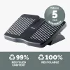 „Fellowes“ kojų atrama po stalu – „Refresh“ pėdų atrama, ergonominė kojų atrama su 2 aukščio reguliavimais ir masažiniu paviršiumi – kojų atramos taburetė biurui ir namams – juoda
