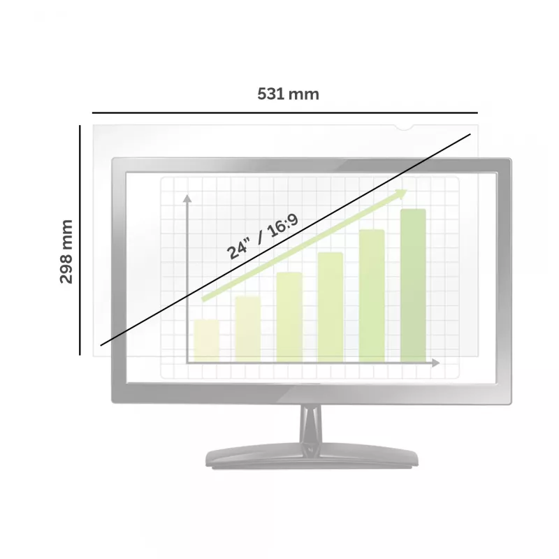 Fellowes PrivaScreen 61 cm (24 col.) Monitorio berėmis privatumo filtras