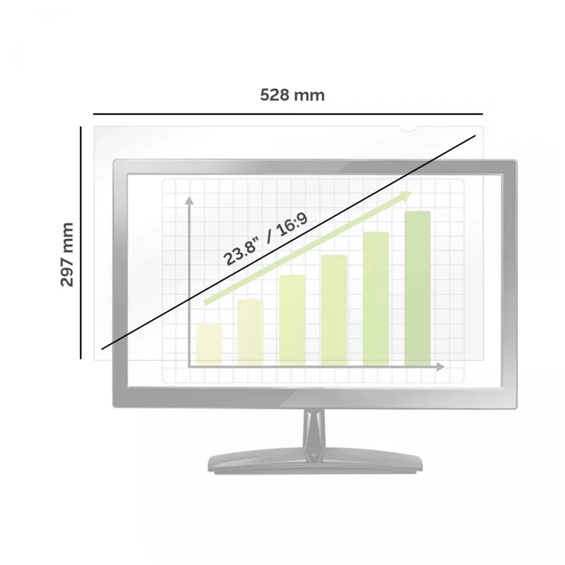 Fellowes 4816901 ekrano privatumo filtras 60,5 cm (23,8 colių) monitoriui berėmis ekrano privatumo filtras