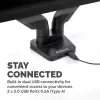 Fellowes Platinum serijos dvigubas monitoriaus laikiklis – tvirtinimas dviems 8 kg 40 ″ ekranams – reguliuojamas dvigubas monitoriaus stalo laikiklis – pasvirimas 45° sukiojimas 180° pasukimas 360° sukimasis 360°, VESA 75 x 75/100 x 100 – juoda