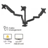 Fellowes Platinum Series triguba monitoriaus rankena – Monitoriaus laikiklis trims 7 kg, 27 colių ekranams – Reguliuojamas trigubas monitoriaus stalinis laikiklis – Pasvirimas 45°, pasukimas 180°, apsukimas 360°, sukimasis 360°, VESA 75 x 75/100 x 100 – Juoda