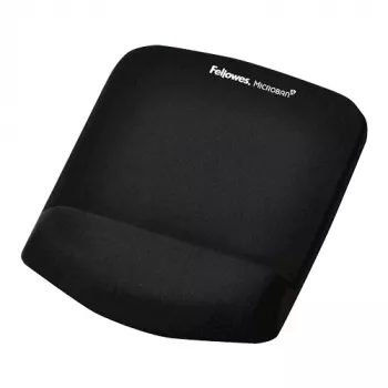 Fellowes pelės kilimėlis su riešo atrama - PlushTouch pelės pagrindėlis su neslystančia gumine baze ir antibakterine apsauga - Ergonominis pelės kilimėlis kompiuteriui, nešiojamam kompiuteriui, namų biuro naudojimui - Juodas
