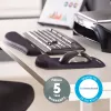 Fellowes pelės kilimėlis su riešo atrama - PlushTouch pelės pagrindėlis su neslystančia gumine baze ir antibakterine apsauga - Ergonominis pelės kilimėlis kompiuteriui, nešiojamam kompiuteriui, namų biuro naudojimui - Juodas