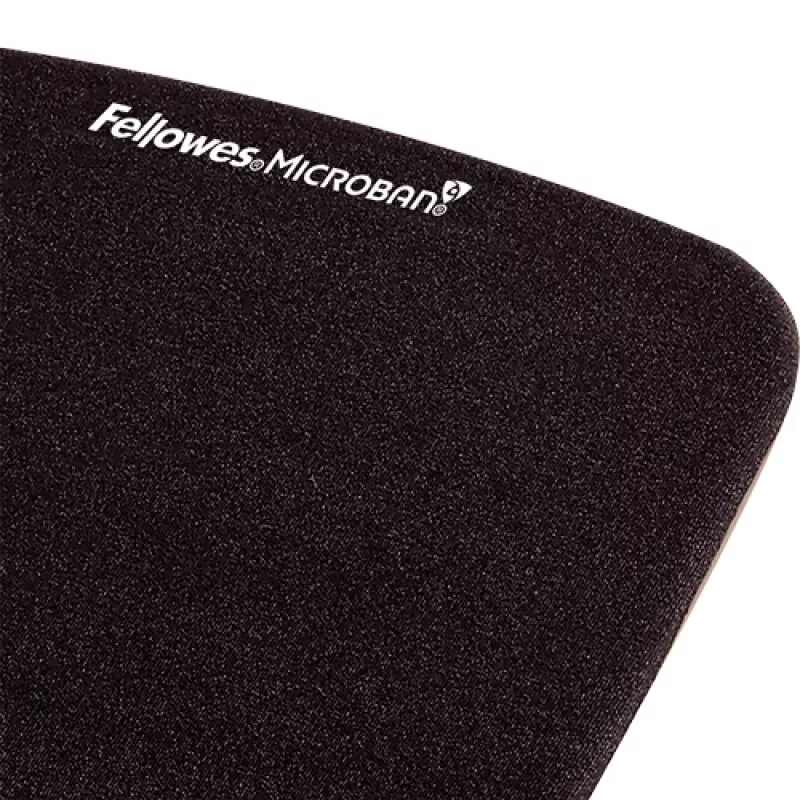 Fellowes pelės kilimėlis su riešo atrama - PlushTouch pelės pagrindėlis su neslystančia gumine baze ir antibakterine apsauga - Ergonominis pelės kilimėlis kompiuteriui, nešiojamam kompiuteriui, namų biuro naudojimui - Juodas