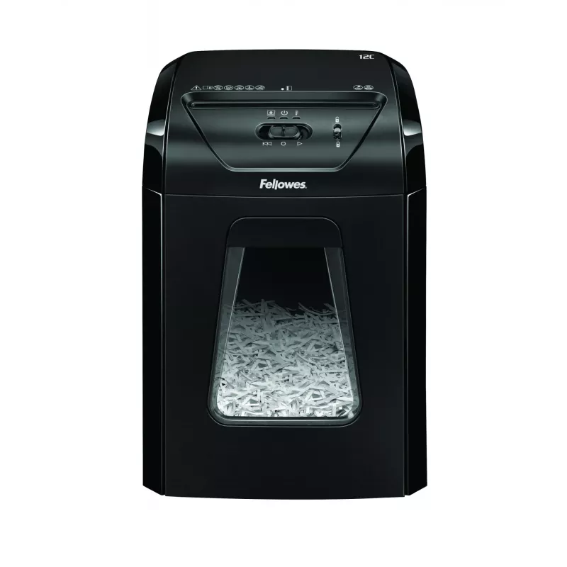 Fellowes Powershred 12C popieriaus smulkintuvas Kryžminis smulkinimas 22,5 cm Juodas