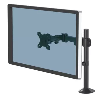 Fellowes Reflex monitoriaus laikiklis - Monitoriaus tvirtinimas 8 kg 32 colių ekranams - Reguliuojamas monitoriaus stalviršio laikiklis - Pakreipimas 45° pasukimas 180° apsukimas 360°, VESA 75 x 75/100 x 100 - Juodas