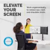Fellowes Reflex dvigubas monitoriaus laikiklis - Dvigubas monitoriaus laikiklis 8 kg 27 colių ekranams - Reguliuojamas monitoriaus stalviršio laikiklis - Pasvirimo kampas 45°, pasukimo kampas 180°, apsukimo kampas 360°, VESA 75 x 75/100 x 100 - Juoda
