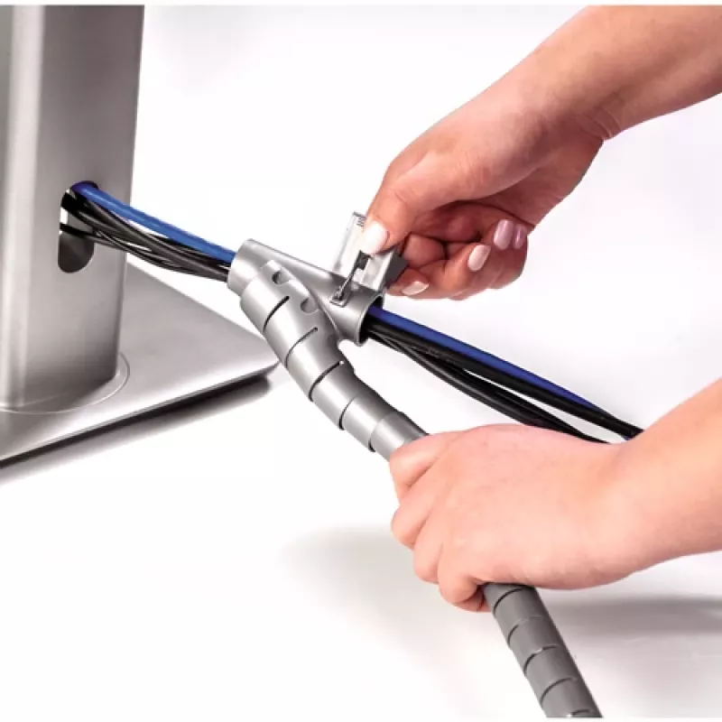 Fellowes CableZip grindų kabelių lankstus vamzdis, sidabrinis, 1 vnt.