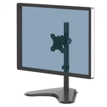 Fellowes Seasa vienas monitoriaus laikiklis - laisvai pastatomas monitoriaus stovas 8 kg 32 colių ekranams - ergonomiškai reguliuojama monitoriaus ranka - pakreipimas 45° pasukimas 120° sukimasis 360°, VESA 75 x 75/100 x 100 - juoda
