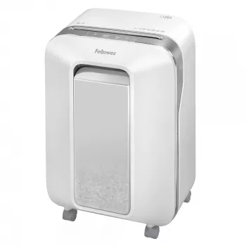 Fellowes Powershred LX201 mikro pjovimo smulkintuvas baltas, Mikro pjovimo smulkinimas, 23 cm, 2 x 12 mm, 22 L, Jutiklinis valdymas, 4 ratukai (-ų)