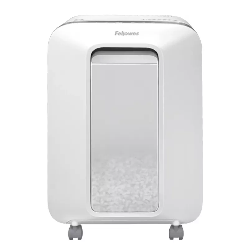 Fellowes Powershred LX201 mikro pjovimo smulkintuvas baltas, Mikro pjovimo smulkinimas, 23 cm, 2 x 12 mm, 22 L, Jutiklinis valdymas, 4 ratukai (-ų)