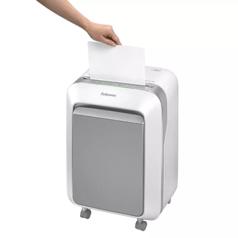Fellowes LX serijos Powershred LX21 popieriaus smulkintuvas, mikro pjovimas, pilkas, baltas