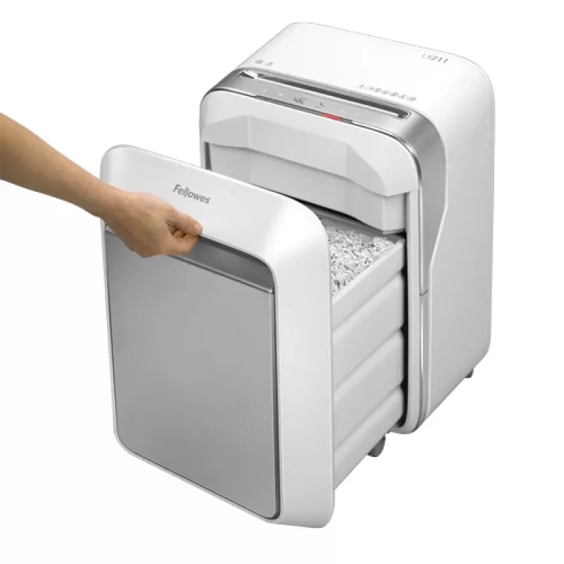 Fellowes LX serijos Powershred LX21 popieriaus smulkintuvas, mikro pjovimas, pilkas, baltas