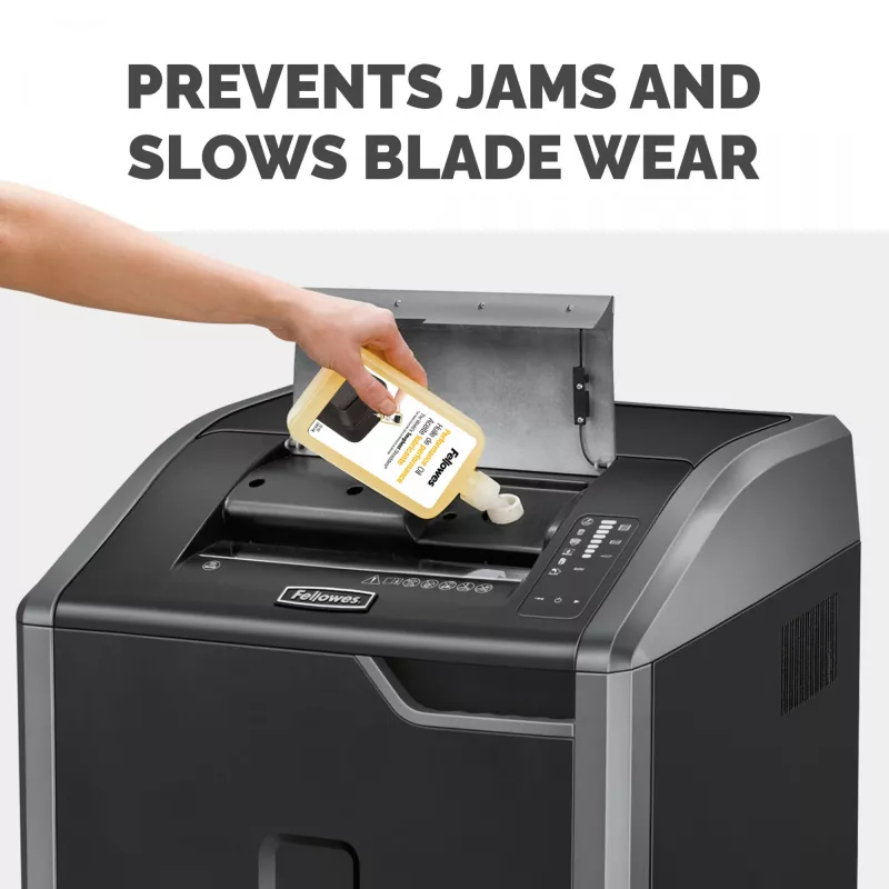 “Fellowes Powershred” buteliuke esantis tepalas (355 ml), Tepimo alyva, 0,355 l, Geltona, 90 mm, 35 mm, 20 mm