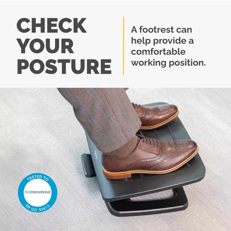 Fellowes Foot Rest Under Desk - Hana LT Foot Support Ergonomic Foot Rest - Foot Rest Stool for Office & Home Use - Juoda