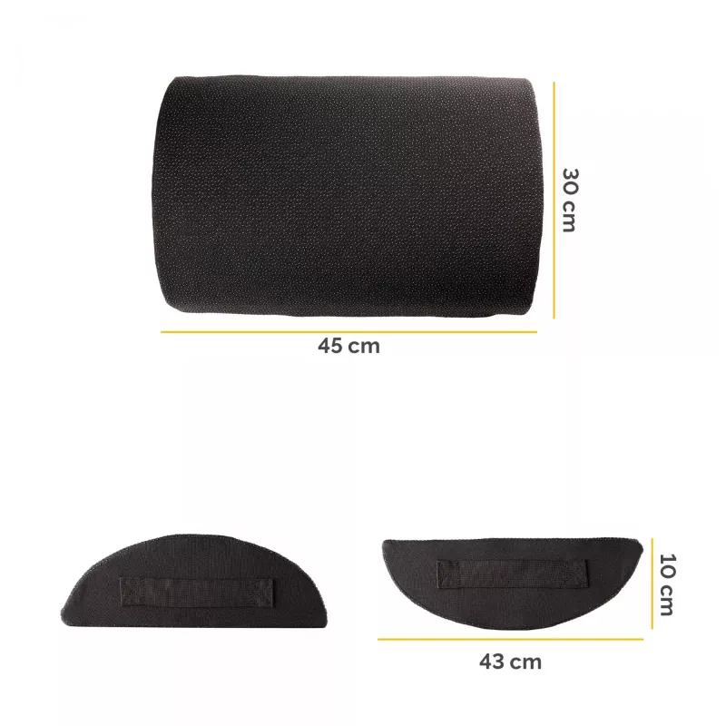 Fellowes Breyta kojų atrama po stalu, pagalvėlė, juoda, poliesteris, 45 cm, 30 cm, 450 mm, 300 mm