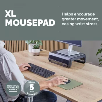 Fellowes Breyta (New) XL pelės kilimėlis Sage, Sage, vienspalvis, neslystanti apačia
