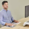 Fellowes klaviatūros riešo atrama Breyta Compact klaviatūros riešo atrama su antibakterine apsauga ergonominė riešo atrama pilka