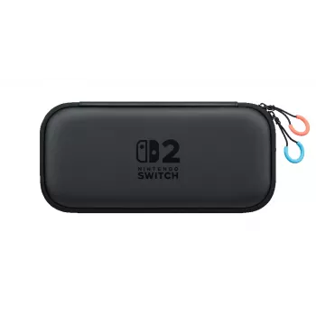 Nintendo Switch 2 nešiojimo dėklas ir ekrano apsauga, kietas dėklas, Nintendo, juoda, Nintendo Switch 2, užtrauktukas, 142 mm