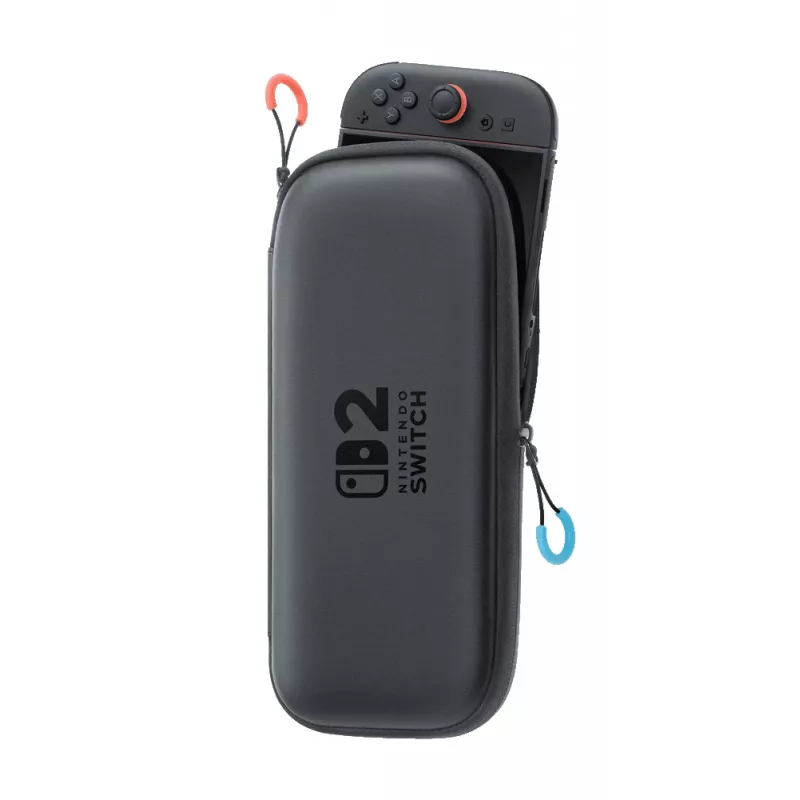 Nintendo Switch 2 nešiojimo dėklas ir ekrano apsauga, kietas dėklas, Nintendo, juoda, Nintendo Switch 2, užtrauktukas, 142 mm