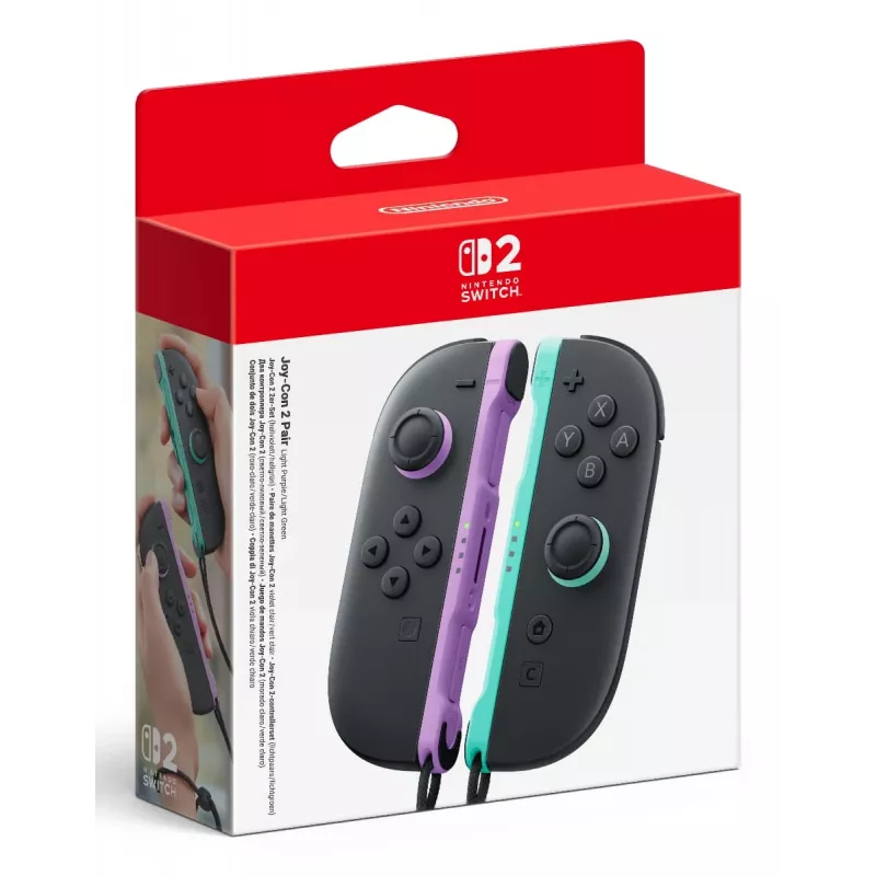 Nintendo Joy-Con 2 pora šviesiai violetinė / šviesiai žalia, Žaidimų valdiklis, Nintendo Switch 2, Namų mygtukas, Analoginis / Skaitmeninis, Belaidis, Bluetooth