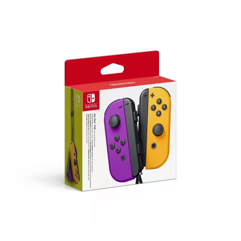 Žaidimų pultas NINTENDO Joy-Con belaidis Bluetooth, skirtas Nintendo Switch – juoda / oranžinė / violetinė, analoginis / skaitmeninis, D-pad
