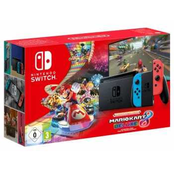 Nintendo Switch + Mario Kart 8 Deluxe nešiojamoji žaidimų konsolė 15,8 cm (6,2 colio) 32 GB jutiklinis ekranas Wi-Fi juoda, mėlyna, raudona