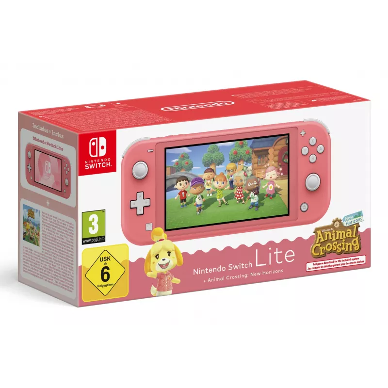 Nešiojamoji žaidimų konsolė Nintendo Switch Lite Animal Crossing 14 cm (5,5 col.) 32 GB Liečiamasis ekranas Wi-Fi Koralinė
