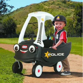 Little Tikes Tikes Patrol policijos automobilis, 1,5 m., 4 ratai, plastikinis, juodas, baltas, reikalingos baterijos