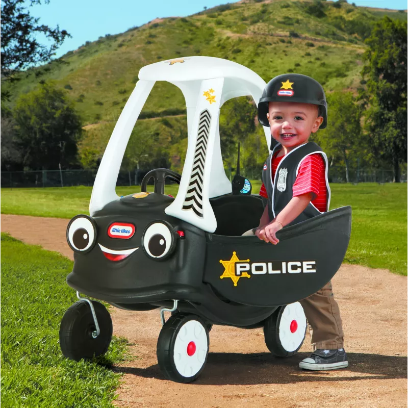 Little Tikes Tikes Patrol policijos automobilis, 1,5 m., 4 ratai, plastikinis, juodas, baltas, reikalingos baterijos