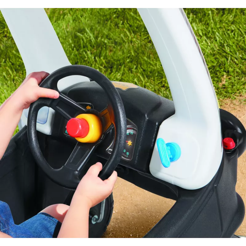 Little Tikes Tikes Patrol policijos automobilis, 1,5 m., 4 ratai, plastikinis, juodas, baltas, reikalingos baterijos