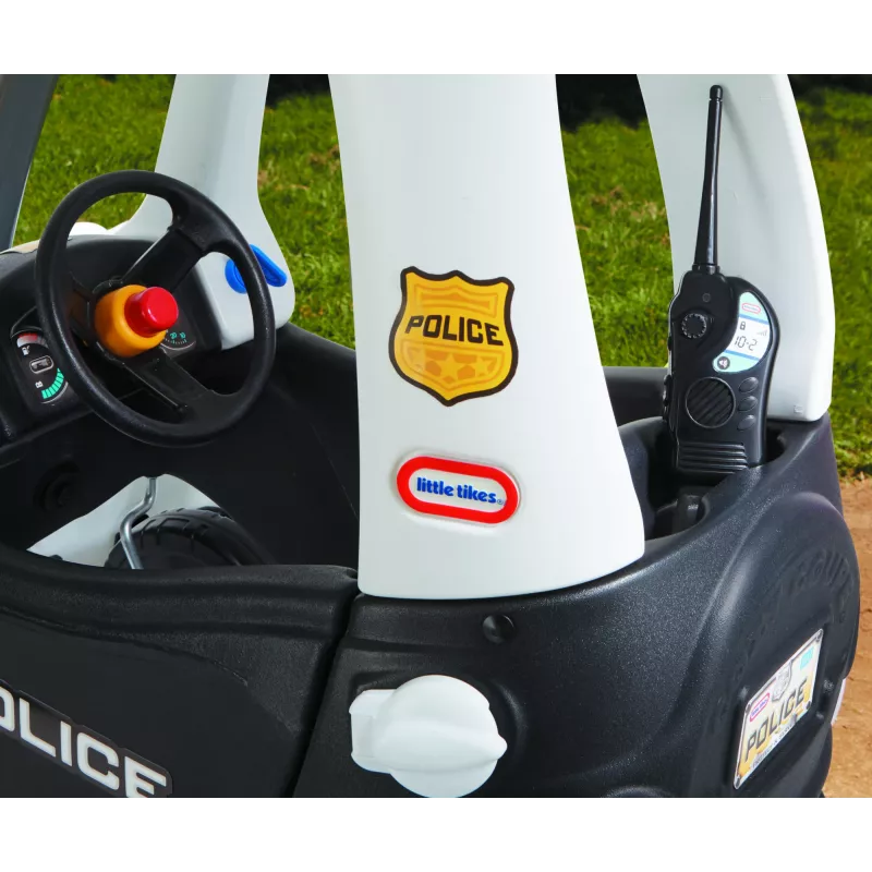 Little Tikes Tikes Patrol policijos automobilis, 1,5 m., 4 ratai, plastikinis, juodas, baltas, reikalingos baterijos