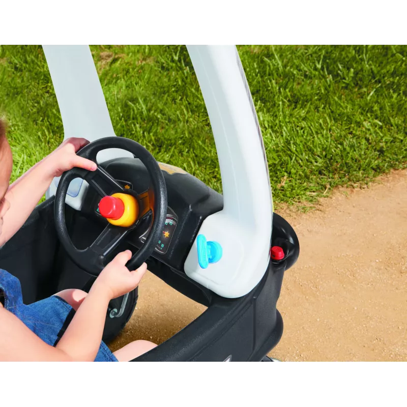 Little Tikes Tikes Patrol policijos automobilis, 1,5 m., 4 ratai, plastikinis, juodas, baltas, reikalingos baterijos