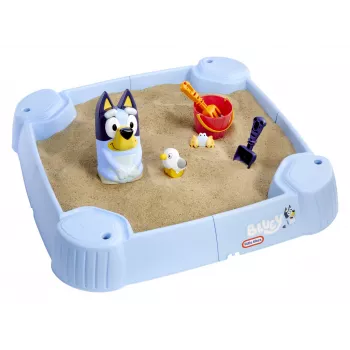 Little Tikes Bluey paplūdimio dienos smėlio dėžė, kvadratinė, plastikinė, mėlyna, smėlio dėžė