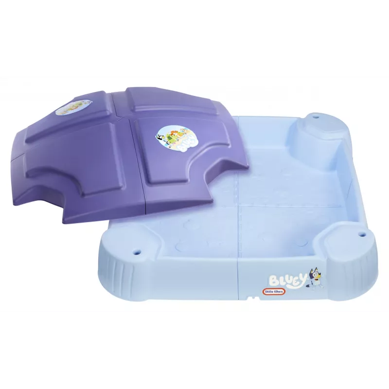 Little Tikes Bluey paplūdimio dienos smėlio dėžė, kvadratinė, plastikinė, mėlyna, smėlio dėžė