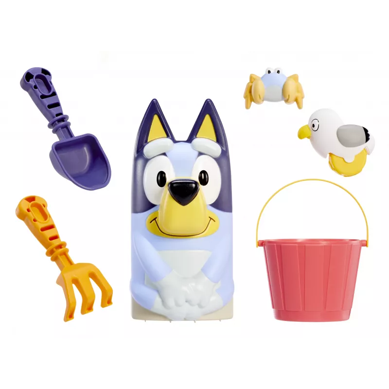 Little Tikes Bluey paplūdimio dienos smėlio dėžė, kvadratinė, plastikinė, mėlyna, smėlio dėžė