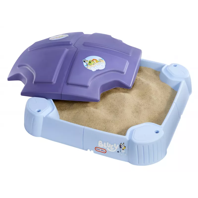 Little Tikes Bluey paplūdimio dienos smėlio dėžė, kvadratinė, plastikinė, mėlyna, smėlio dėžė