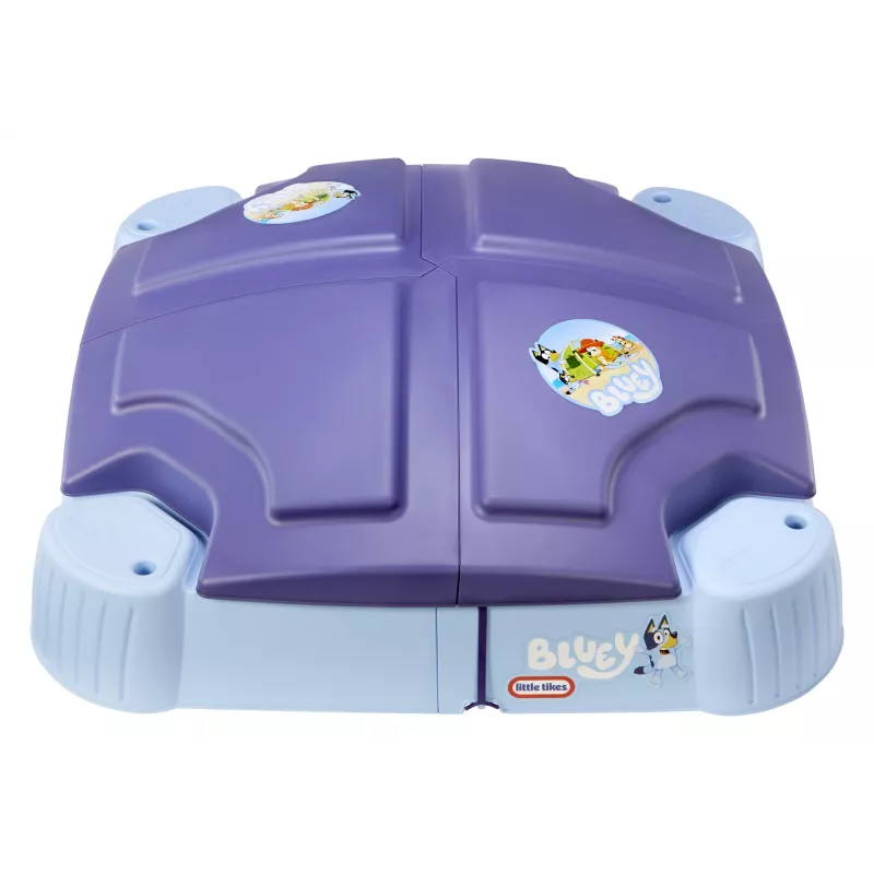 Little Tikes Bluey paplūdimio dienos smėlio dėžė, kvadratinė, plastikinė, mėlyna, smėlio dėžė