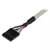 StarTech.com 2 prievadų USB A lizdinė jungčių plokštelė adapteris, 2 x IDC, 2 x USB A, 0,286 m, sidabrinė