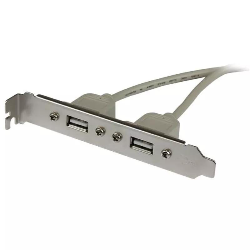 StarTech.com 2 prievadų USB A lizdinė jungčių plokštelė adapteris, 2 x IDC, 2 x USB A, 0,286 m, sidabrinė
