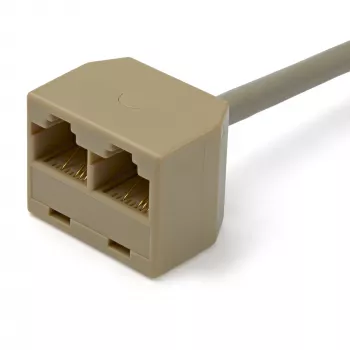 StarTech.com 2-in-1 RJ45 skirstytuvo kabelio adapteris - F/M, 10/100Base-T(X), Cat5e, Pilka, Polivinilchloridas (PVC), 0.33 m, Kištukas/Lizdas