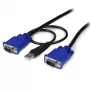 StarTech.com 10 pėdų itin plonas USB VGA 2-in-1 KVM laidas, 3 m, VGA, juoda, USB, USB A + VGA, VGA