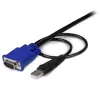 StarTech.com 10 pėdų itin plonas USB VGA 2-in-1 KVM laidas, 3 m, VGA, juoda, USB, USB A + VGA, VGA