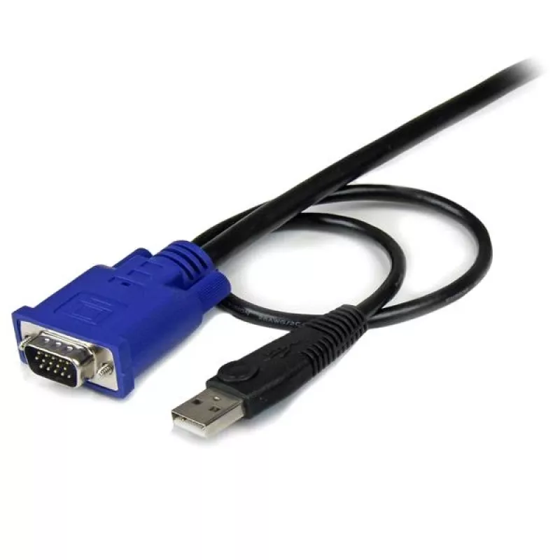 StarTech.com 10 pėdų itin plonas USB VGA 2-in-1 KVM laidas, 3 m, VGA, juoda, USB, USB A + VGA, VGA